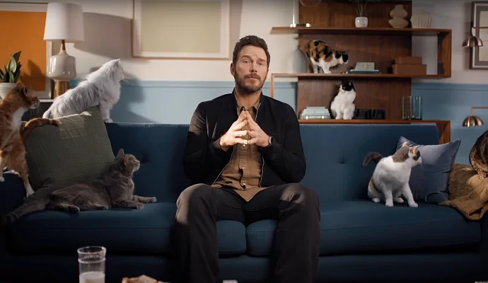 Крис Пратт пытается найти кошачью сущность в новом ролике «Гарфилда»